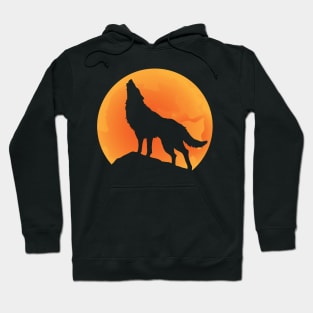 Orange moonlight wolf Hoodie